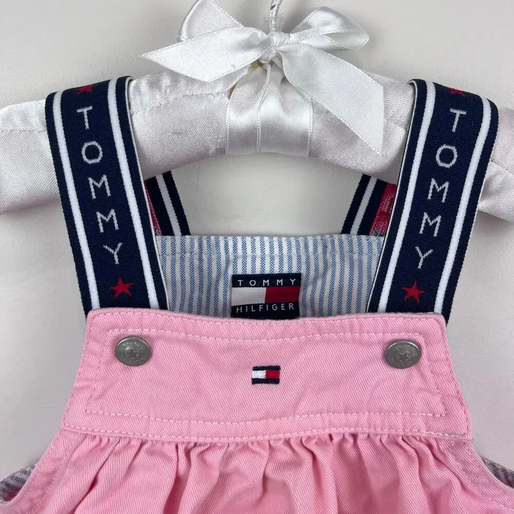 Vintage Y2K Tommy Hilfiger Pink Jumper Dress 6-12 Months